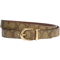 Coach Classic Buckle Cut To Reversible Belt 25mm - Gold/Khaki Saddle