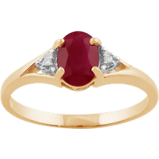 Classic Oval Ring - Gold/Ruby/Diamonds