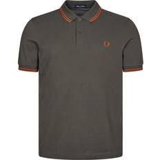 Fred Perry Herre Pikéskjorter Fred Perry Twin Tipped Polo Shirt - Field Green/Nut Flake