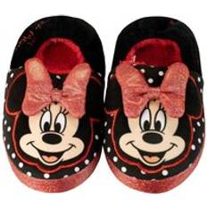 Glitter Bow Minnie Mouse Slippers Red Infant