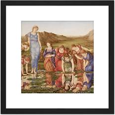 Metal Framed Art ARTERY8 Burne Jones The Mirror Of Venus Painting 8X8 Inch Square Framed Art