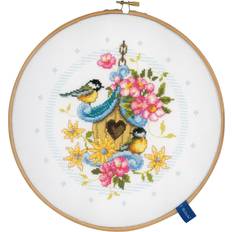 Vervaco Counted Cross Stitch Kit 8" Round-Our Bird House On Aida 14 Count