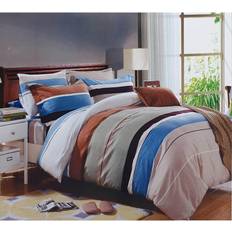 Cushion Mania Stripe Brown Duvet Cover Blue