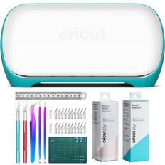 DIY Cricut Joy Compact and Portable DIY Machine Bundle with Smart Iron-On HTV Roll, Weeding Set, and Adhesive Decal Roll 4 Items