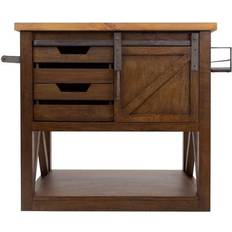 Sideboards Yosemite Home Decor Medium Brown Mango Base with Natural Mahogany Kitchen Island