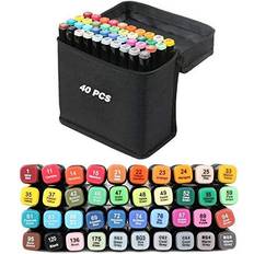 Vallteng 40 Colours Graphic Marker Pen,Artist Necessary Permanent Art Markers Twin Marker Pen Animation Design for Drawing Coloring Highlighting and Under