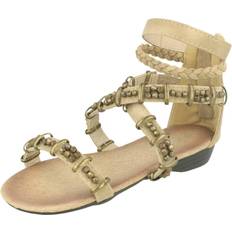 Beige Sandals Spot On UK Child, Beige Girls Zip Up Sandals Cream