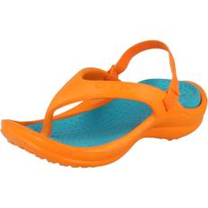 Crocs Sandals Crocs UK 10-11 Child, Orange/Turquoise Orange Childrens Unisex Toe Post Sandals Athens Strap