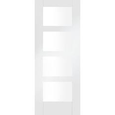 Doors XL Joinery Glazed White Primed Shaker 4 Interior Door (x198.1cm)