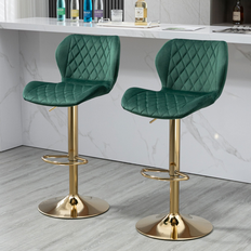 Gold Seating Stools Bed Bath & Beyond Set of 2 Modern Velvet Golden Base Seating Stool