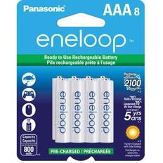 Panasonic Eneloop AAA 8 Pack Rechargeable Batteries up to 2100x, BK-4MCCA8BA