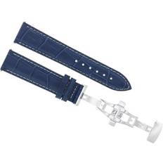 Men Watch Straps Ewatchparts 22MM LEATHER BAND DEPLOYMENT CLASP BUCKLE FOR BREITLING BLUE WS