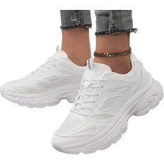 Shein Women's Casual Breathable Thick Soled Fashion Sneakers, White