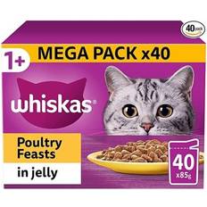 Whiskas Wet Food Pets Whiskas 85g 1 Poultry Feasts Pouches in Jelly