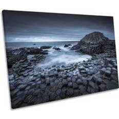 CanvasGeeks Giants Causeway Northern Ireland Blue Picture Print Framed Art