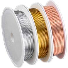 Whale Craft Wire for Jewelry Making, 18 Gauge Copper Beading 3Rolls 5FeetRoll Premium Tarnish Resistant Making Supplies DIY Gold Silver&Rose 3 Rolls