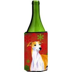 Green Bottle Coolers CoolCookware Whippet Snowflakes Holiday Christmas Bottle Cooler