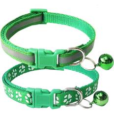 Tianfu Footprint & Reflective Cat Collar With Bell Basic Cat Collar