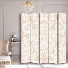 Beige Room Dividers East Urban Home Double-Sided Rotatable Room Divider