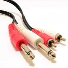 Cables Kenable Twin 6.35mm MONO Jack to RCA Phono 2m