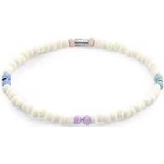 Evelyn Silver and Glass SKINNY Bracelet White 21cm