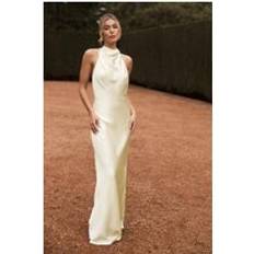 Iridescent Satin Cowl Maxi Dress - Lemon Sorbet