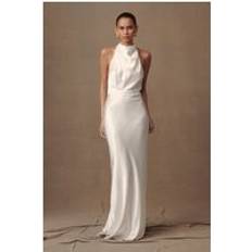 Iridescent Satin Cowl Maxi Dress - Ivory