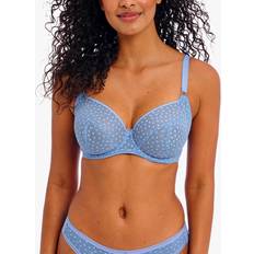 Silver - Women Bras Freya Starlight Spot Lace Balcony Bra, Cornflower