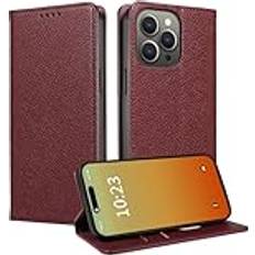 MOJIA fodral till Motorola Moto G84 5G, [stark magnetisk stängning] Premium PU-läder plånbok fodral flip telefonfodral, korthållare multifunktionellt fodral. Röd