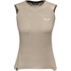 Merinowolle Tanktops Salewa Damen Puez AM Hyb Top beige