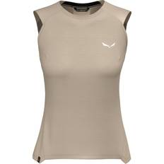 Salewa Puez Alpine Merino Hybrid Tank Top - Sand/Grey