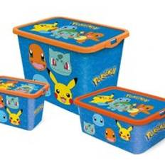 Blue Storage Pokémon Set of 3 Pokemon Storage Boxes Multicoloured Blue