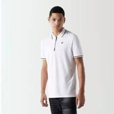 11 Degrees Printed Zip Polo White