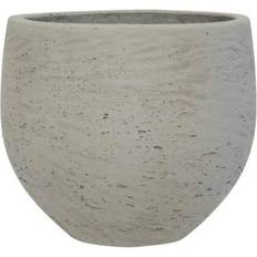Pottery Pots 15.35 W 13.78 H Extra Large Round Grey Washed Fiberclay Indoor Mini Orb Planter