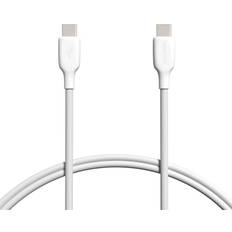 Amazon Basics Cavo da USB-C a USB-C 2.0 a ricarica rapida, velocità 480 Mbps, 60W, certificazione USB-IF, per Apple iPhone 15, iPad, Samsung Galaxy, tablet, laptop, 0.91 m, bianco