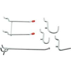 DIY Accessories National Hardware V2379 Assorted Hooks for 1/4" Pegboard Pack of 16 Zinc Organizers Accessories and Parts Peg Board Components Hooks