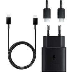 Samsung Plug And Cable Official EU 2 Pin EP-TA800EBE Quick Charge Adapter 25W USB Type C Black