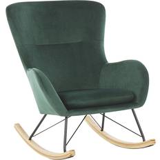 Green Rocking Chairs Beliani Velvet Rocking Chair