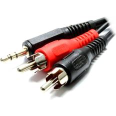 Cables Kenable 3.5mm Stereo Jack to 2 RCA Phono Lead Nickel 1.2m