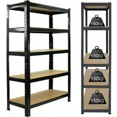 YouseaHome 150x70x30cm,Black 5 Tier Shelving System
