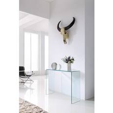 Modern Furniture Direct Large Crystal 12mm Tempered Console Table