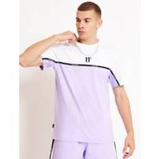 11 Degrees Colour Block Taped T-Shirt Light Lavender White