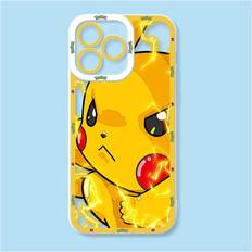 PlayMc iPhone 14 Plus Luxury Pokemon Phone Case For iPhone Soft Silicone Cover Yellow