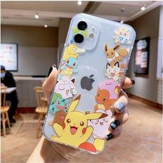 PlayMc iPhone 13 New Kawaii Pokemon Cartoon for iPhone Case Cover Clear