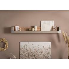 Beige Wall Shelves Massivmoebel24 Amsterdam Floating 240 cm H x 205 cm W x 22 cm D Wall Shelf