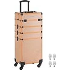 Ej djurtestade Makeup Cases Songmics sminkväska, Champagnergold, 4 in 1 34 x 24 x 79,3 cm