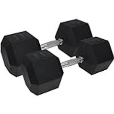 Loops Pro Dumbbell Pair 2x 20KG Rubber Coated Hex Dumb-Bells