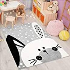 Barnrum Carpet City Kinderteppich Bubble Kids Flachflor Schlappohr-Hase, gepunktet