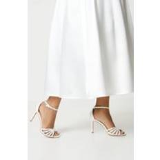 Tilda Lattice Front High Heeled Sandals White