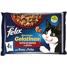 Mascotas Felix FELIX Sensations Katzenfutter, verschiedene Fleischsorten, 12